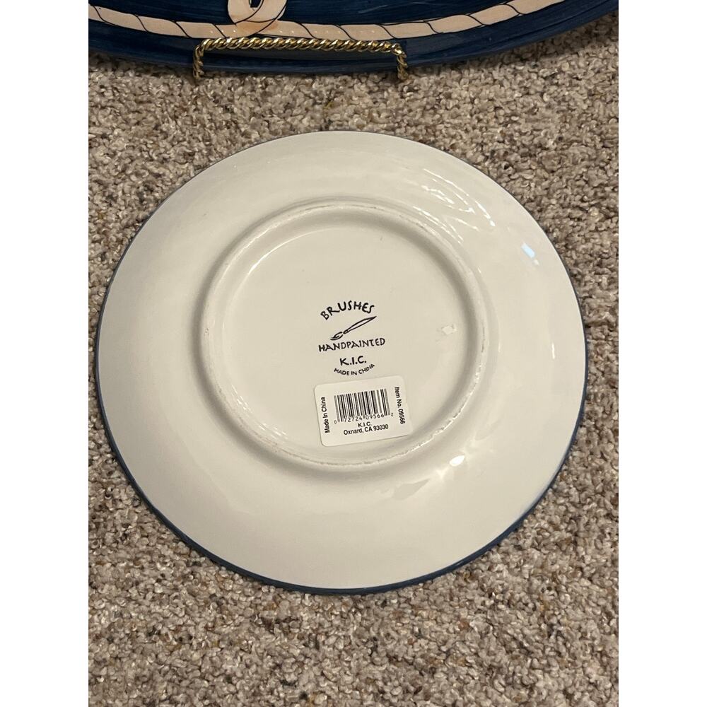 Lighthouse Nautical Oval Platter Brushes Handpainted KIC - Picture 4 of 5